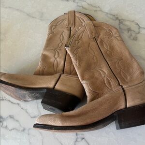 Dan Post Albany Western Cowboy Boots Men’s 9 D Tan Beige Leather